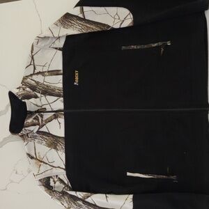 Rocky full zip fleece sweatshirt. 2XL black, white with camo.